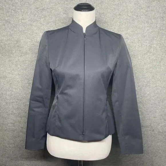 INC International Concepts Womens 2P Gray 2 pc Pant Suit Full Zip Jacket Career - Picture 2 of 13